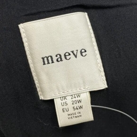 NEW MAEVE Womens Mini Skirt Black Size 20W Plus Faux Leather Side Slit Micro - Picture 3 of 6